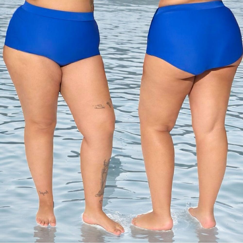 Torrid Blue Ultra High-Rise Active Swim Bottom with Pockets NWT 3 3XL